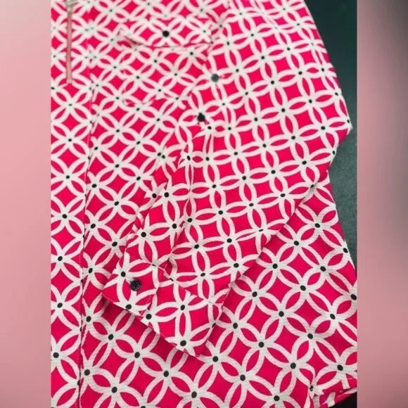 STUDIO WORKS Woman 2X Blouse Pink Front ZIP & 2 Pocket - Picture 10 of 15